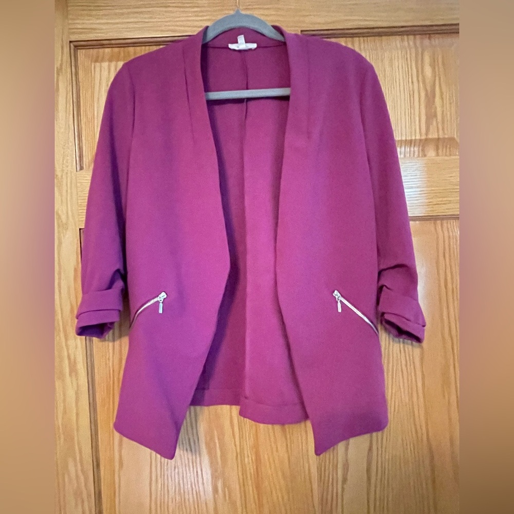 Maurices Fuchsia Tailored Blazer with Notched Lapels